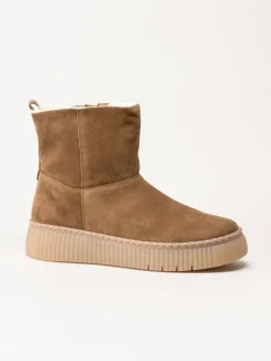 Gabor - Ljusbruna ullfodrade boots i mocka