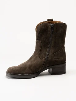 Gabor - Mörkbruna western boots i mocka