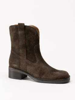 Gabor - Mörkbruna western boots i mocka
