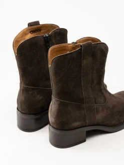 Gabor - Mörkbruna western boots i mocka