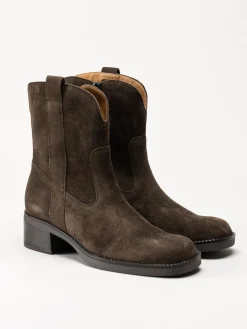 Gabor - Mörkbruna western boots i mocka