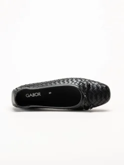 Gabor - Svarta ballerinaskor i skinn