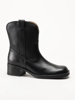 Gabor - Svarta bikerboots i skinn
