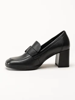 Gabor - Svarta högklackade loafers i skinn