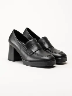 Gabor - Svarta högklackade loafers i skinn