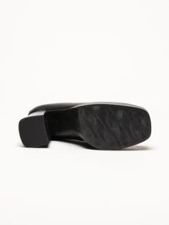 Gabor - Svarta högklackade loafers i skinn