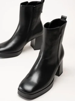Gabor - Svarta platåboots i skinn