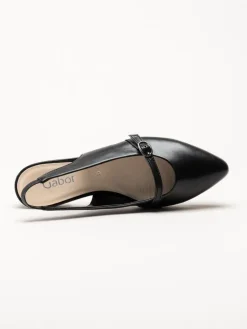 Gabor - Svarta slingback pumps i skinn