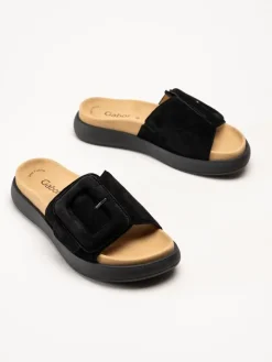 Gabor - Svarta slip in tofflor i mocka