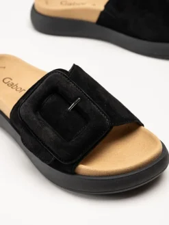 Gabor - Svarta slip in tofflor i mocka