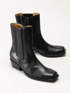 Gabor - Svarta western boots i skinn
