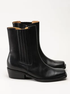 Gabor - Svarta western boots i skinn