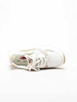 Gabor - Vita sneakers i skinn och mocka