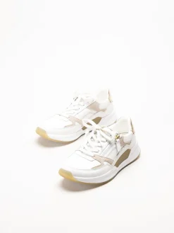Gabor - Vita sneakers i skinn och mocka