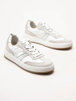 Gabor - Vita sneakers i skinn och mocka