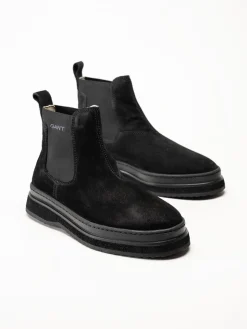 Gant Footwear - Blistown - Svarta fodrade boots i mocka