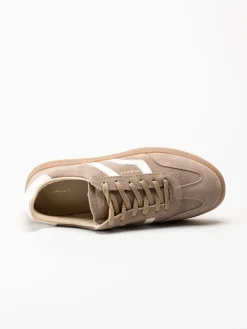 Gant Footwear - Cuzima - Beige retro sneakers i skinn och mocka