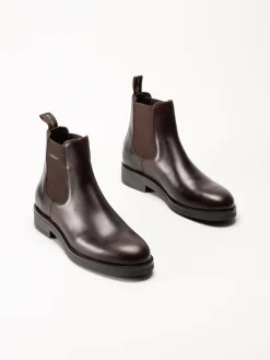 Gant Footwear - Prepdale - Mörkbruna Chelsea boots i skinn