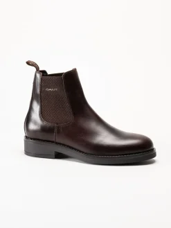 Gant Footwear - Prepdale - Mörkbruna Chelsea boots i skinn