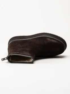 Gant Footwear - Sistown Mid Boot - Mörkbruna varmfodrade boots i mocka