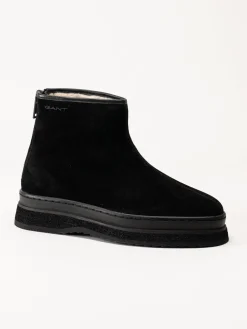 Gant Footwear - Sistown Mid Boot - Svarta varmfodrade boots i mocka