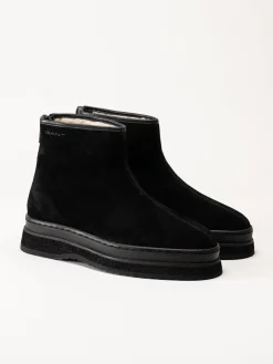 Gant Footwear - Sistown Mid Boot - Svarta varmfodrade boots i mocka