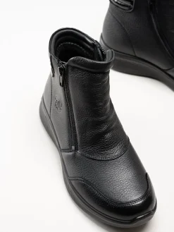 G Comfort - Double Zip - Svarta kängor i skinn