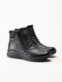 G Comfort - Double Zip - Svarta kängor i skinn