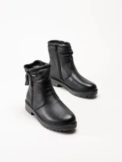 G Comfort - Svarta fodrade kängor i skinn