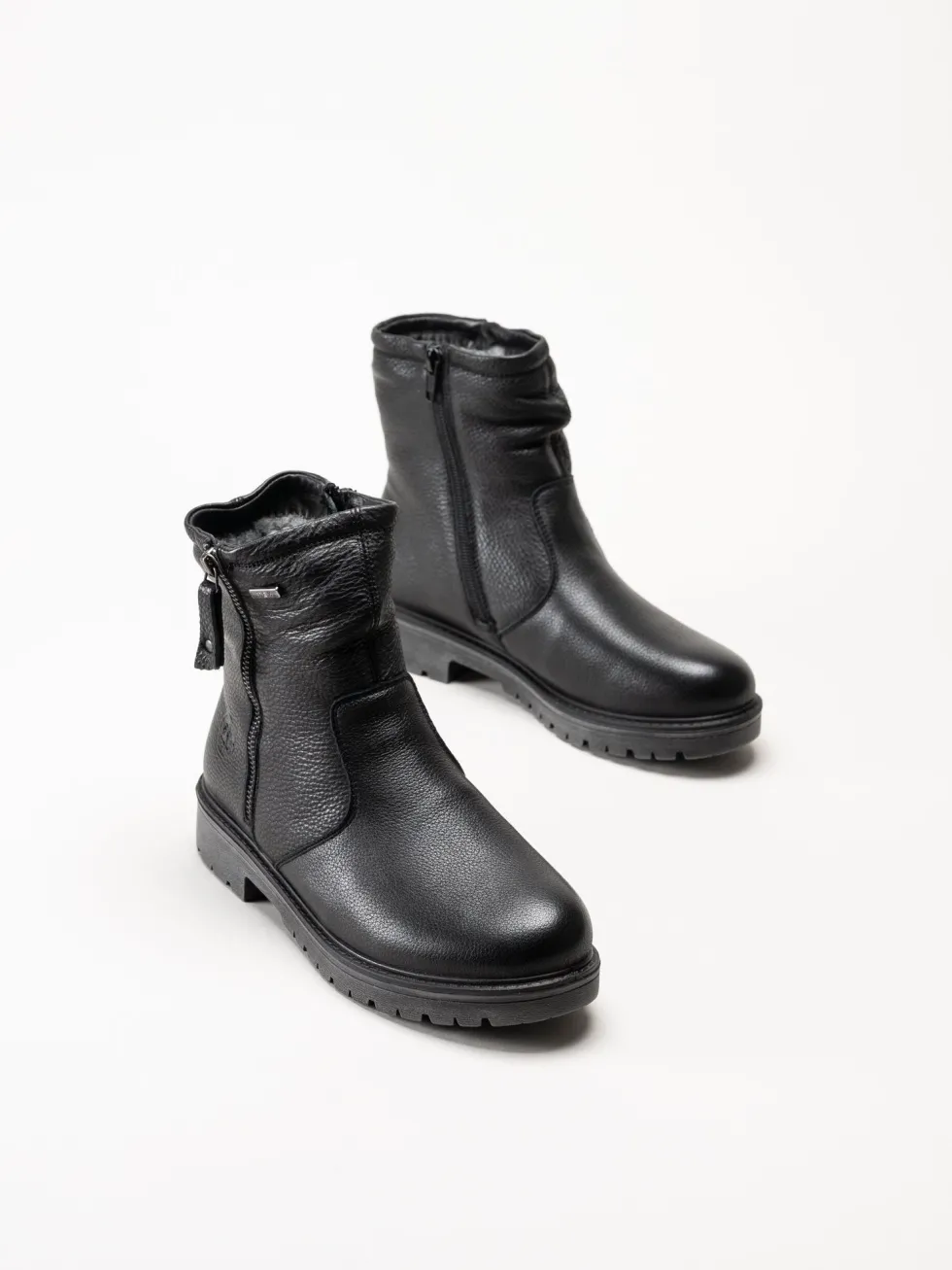 G Comfort - Svarta fodrade kängor i skinn