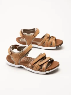 Green Comfort - Corsica - Ljusbrun sandal i mjukt skinn