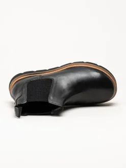 Green Comfort - Verona low cut - Svarta chelsea boots i skinn