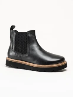 Green Comfort - Verona low cut - Svarta chelsea boots i skinn