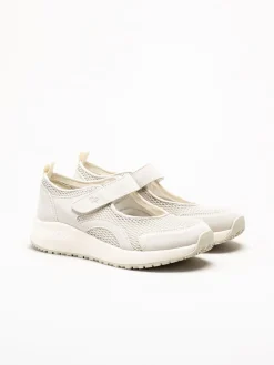 Green Comfort - Zigga Mary Jane - Ljusgrå mary jane ballerinasko