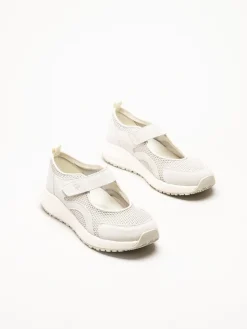 Green Comfort - Zigga Mary Jane - Ljusgrå mary jane ballerinasko