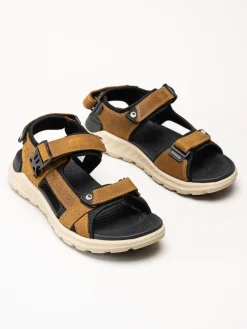Halti - Bruna sportiga sandaler i oljat skinn