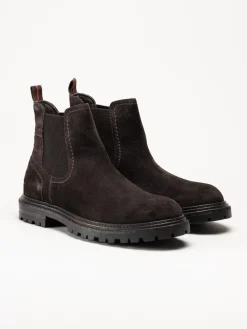 Harry Hern - Kim - Mörkbruna chelsea boots i mocka