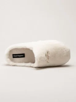 Hush Puppies - Olivia - Vita fluffiga slip in tofflor