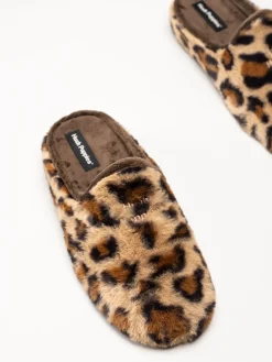 Hush Puppies - Women´s Olivia - Bruna leopardmönstrade tofflor