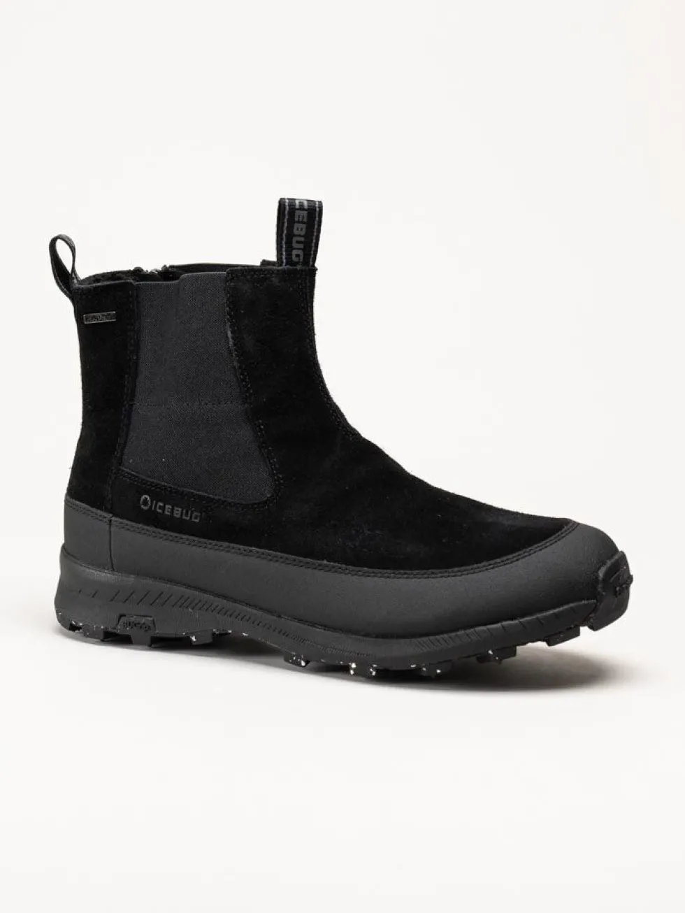 Icebug - Boda Mens BUGrip - Svarta chelsea boots i mocka