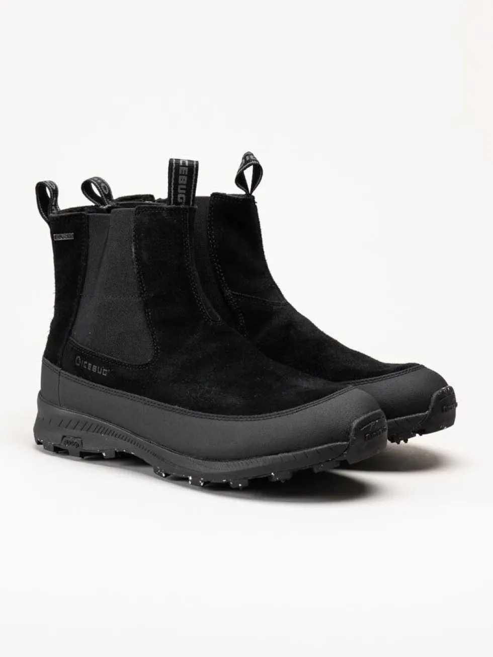Icebug - Boda Mens BUGrip - Svarta chelsea boots i mocka
