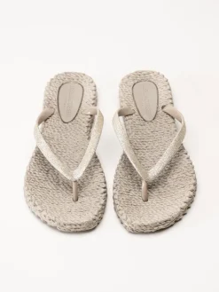 Ilse Jacobsen - Cheerful01 - Beige flip flops med glitter