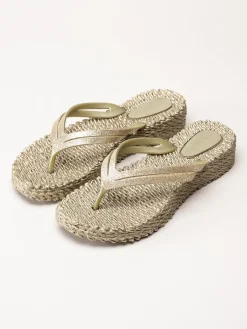 Ilse Jacobsen - Cheerful 13 - Guldfärgade flip flop med glitterremmar
