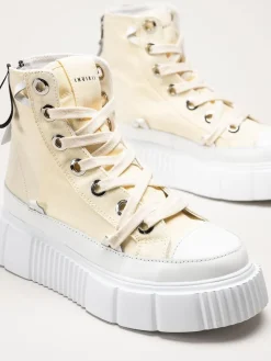 Inuikii - Canvas High 23 - Gula höga sneakers med platåsula