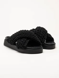 Inuikii - Woven - Svarta virkade sandaler