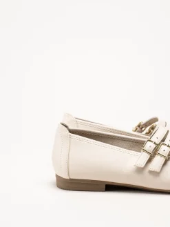 Jana - Beige ballerinaskor med sleif
