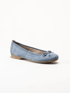 Jana - Blå ballerinaskor i textil