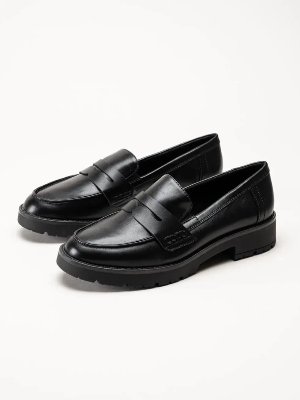Jana - Svarta loafers i skinnimitation