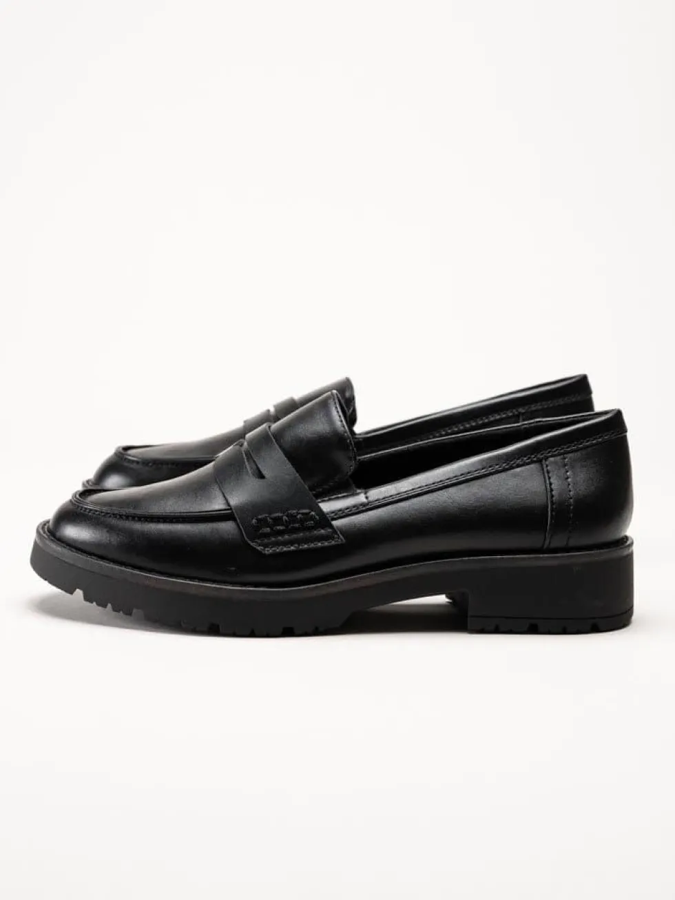 Jana - Svarta loafers i skinnimitation