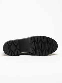 Jana - Svarta loafers i skinnimitation